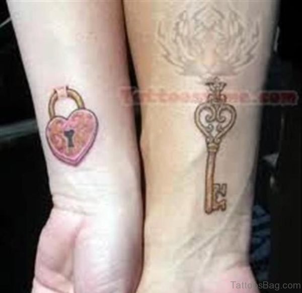 Lock And Key Tattoo On Wrist