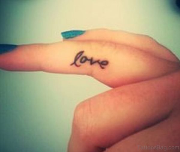 Love Tattoo On Finger