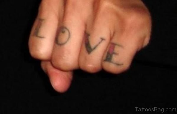 Love Tattoo On Fingers