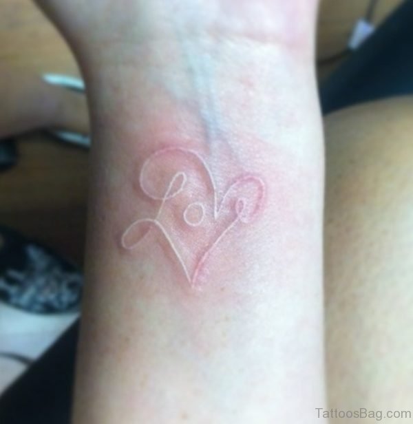 Love White Ink Tattoo