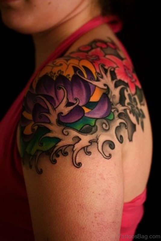 Lovely Asian Flowers Tattoo