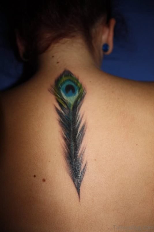 48 Graceful Feather Tattoos For Back