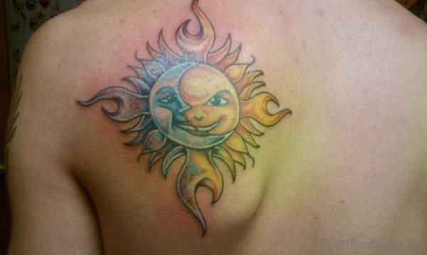 Lovely Sun And Moon Tattoo