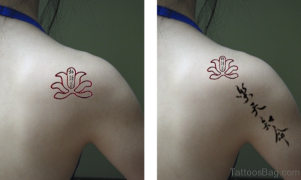 Lotus Tattoo On Back Shoulder