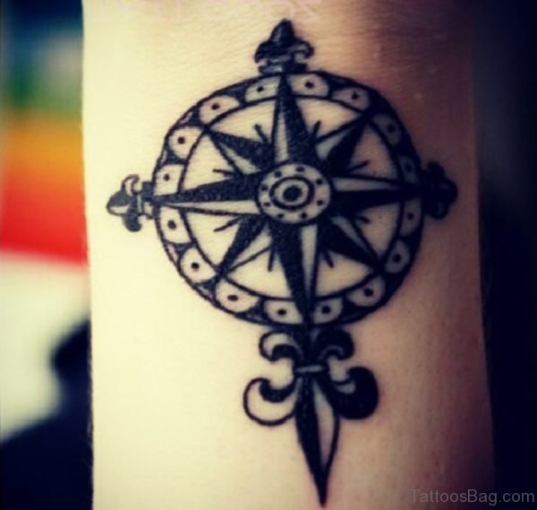 Magnetic Compass Tattoo
