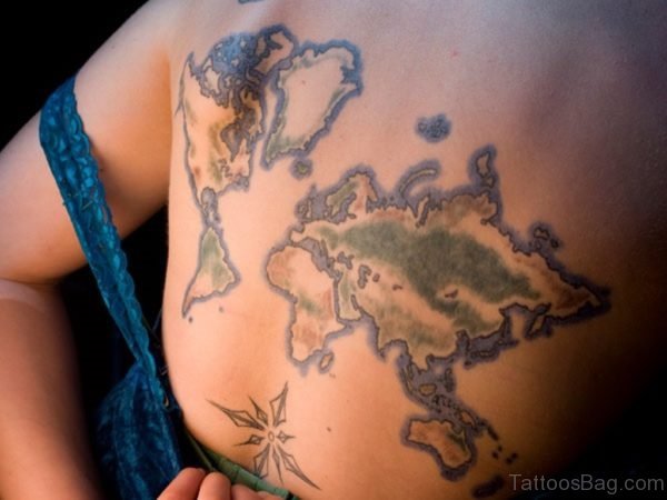 Magnificent World Map Tattoo Design