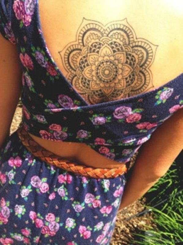 Mandala Tattoo Design On Upper Back