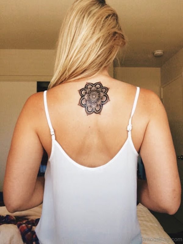 Mandala Tattoo On Girl Back