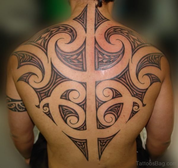 Maori Tribal Tattoo On Back