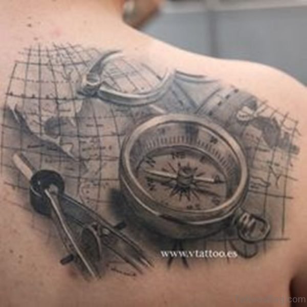 Map And Compass Tattoo