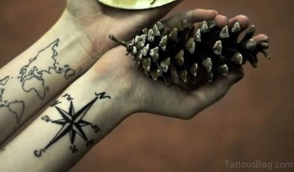 Map And Compass Tattoo