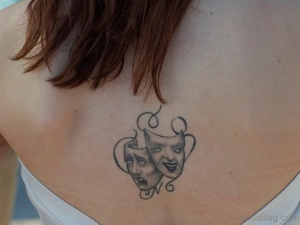Mask Tattoo On Back