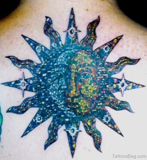 Massive Sun Tattoo on Back