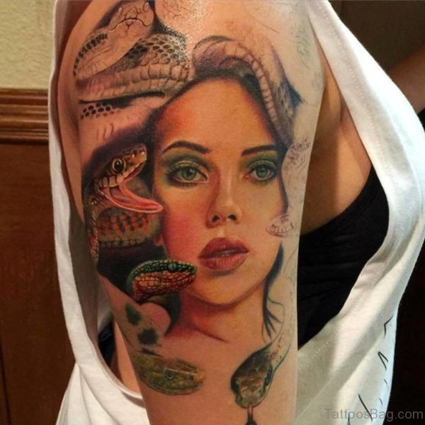 Medusa Tattoo On Half Sleeve