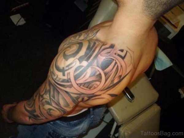 Messy Shoulder Tattoo For Men