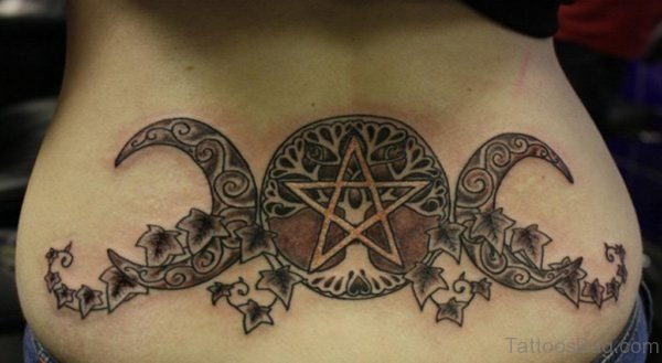 Moon Tattoo On Lower Back