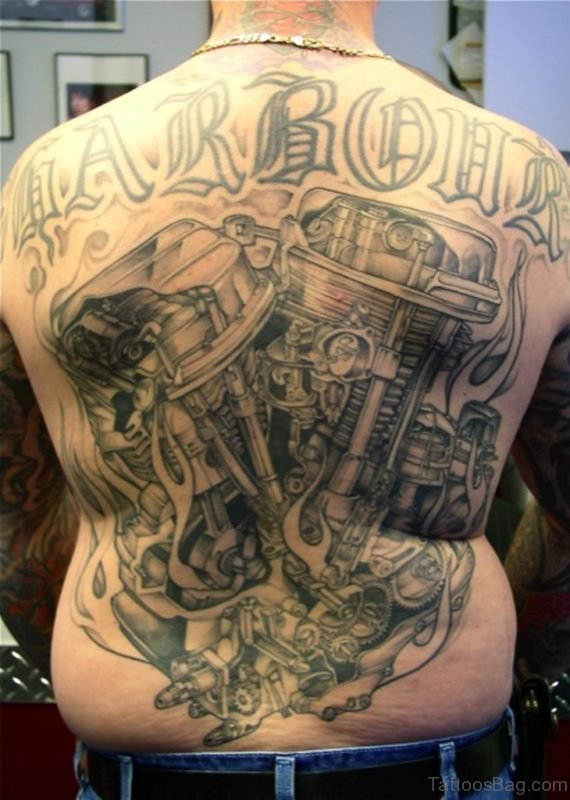 Motor And Wording Tattoo
