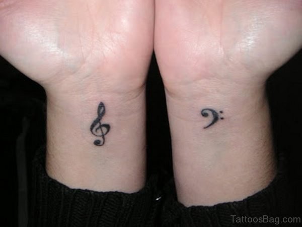Music Tattoo On Both Wrists