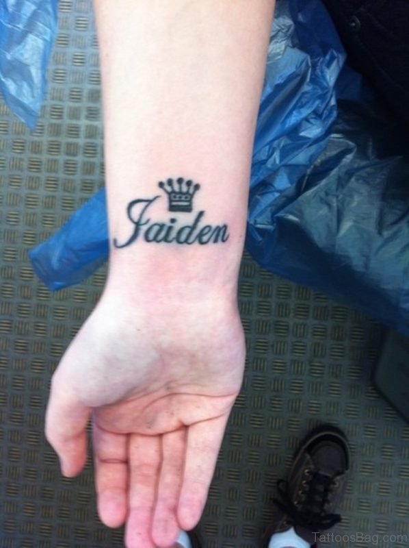 Name And Crown Tattoo
