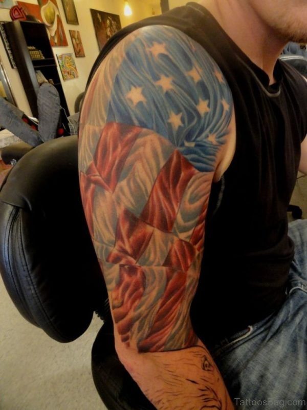 Nice American Flag Tattoo