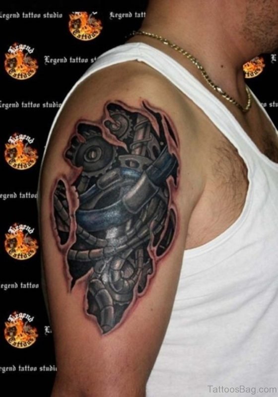 Nice Bio Mechanical Tattoo