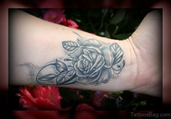 Nice Black Rose Tattoo