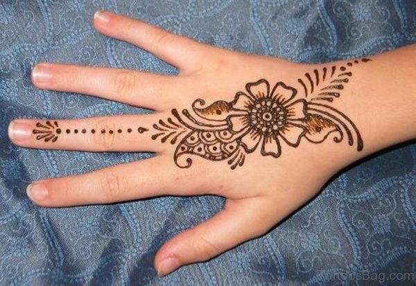 Nice Henna Flower Tattoo Design