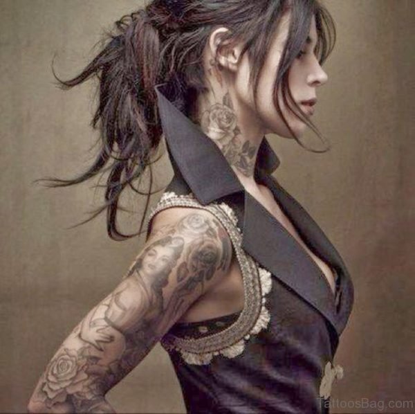 Nice Rose Tattoo Design