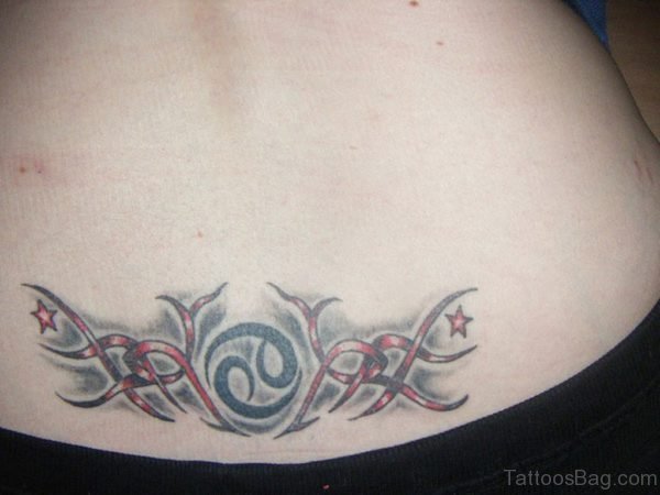 Nice Zodiac Tattoo On Lower Back
