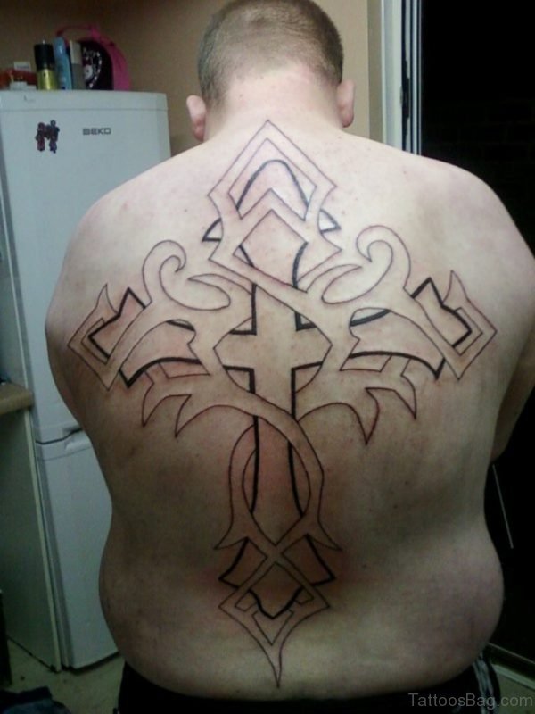 Outline Cross Tattoo Design