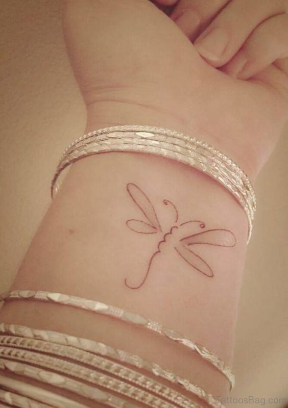 Outline Dragonfly Tattoo Design