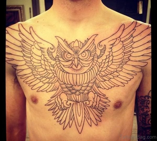 Outline Owl Tattoo
