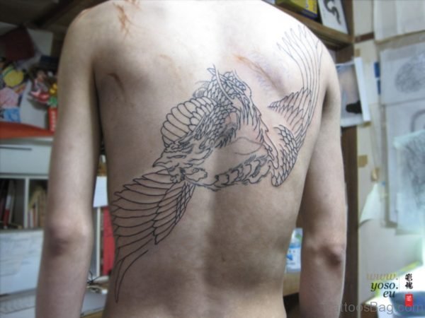 Outline Phoenix Tattoo Design