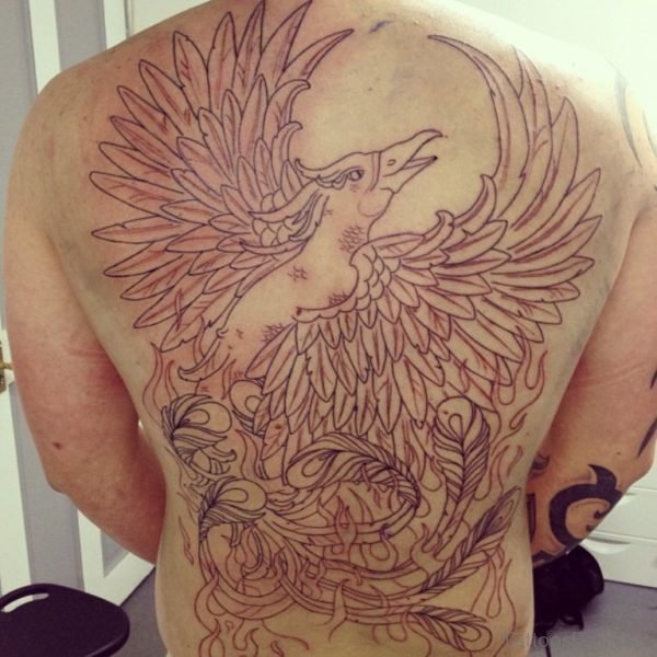 Outline Phoenix Tattoo
