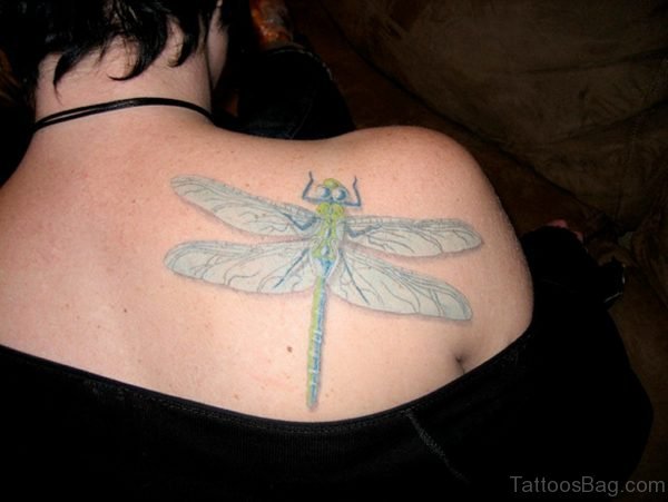 Outstanding Dragonfly Tattoo On Back