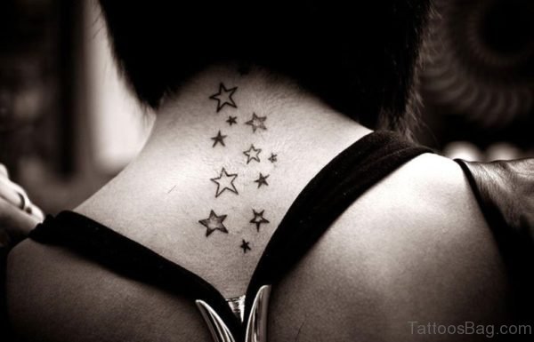 Outstanding Star Tattoo On Back