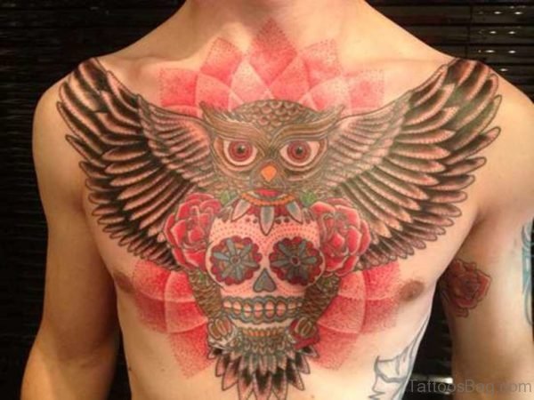 Owl Chest Tattoo 