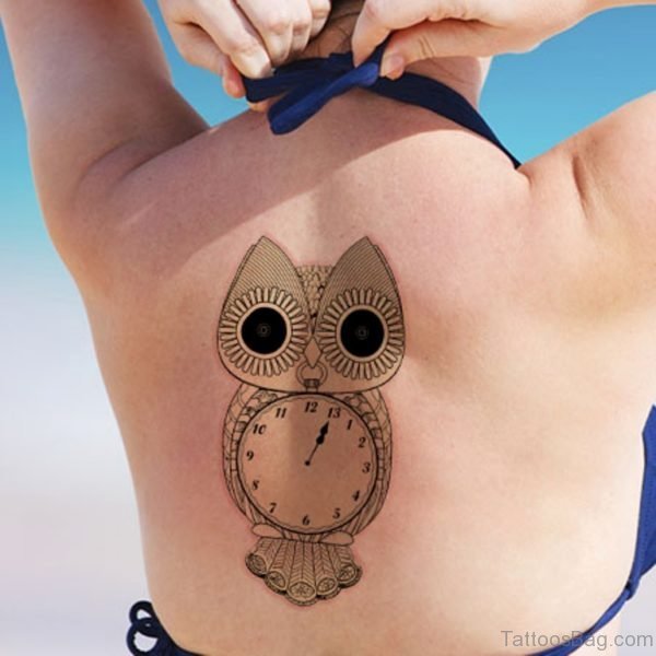 Owl Clock Tattoo