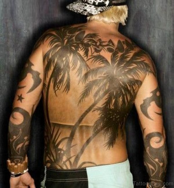 Palm Tree Tattoo On Back
