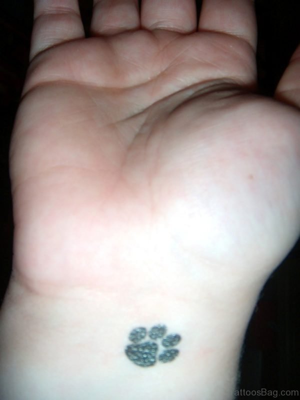 Paw Tattoo Design On Wrist