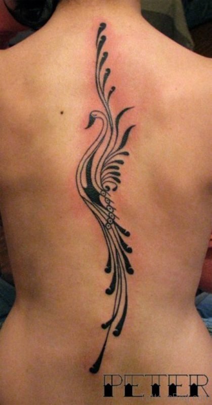 Phoenix Bird Tattoo On Back
