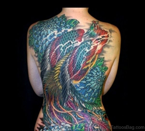 Phoenix Tattoo Design On Full Back