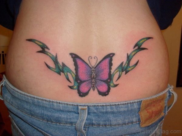 Pink Butterfly Tattoo
