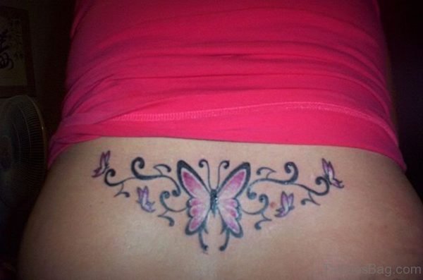 Pink Butterfly Tattoo