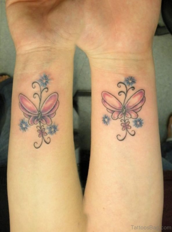 Pink Butterfly Tattoo