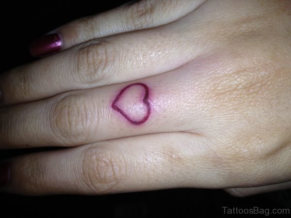 Pink heart Tattoo