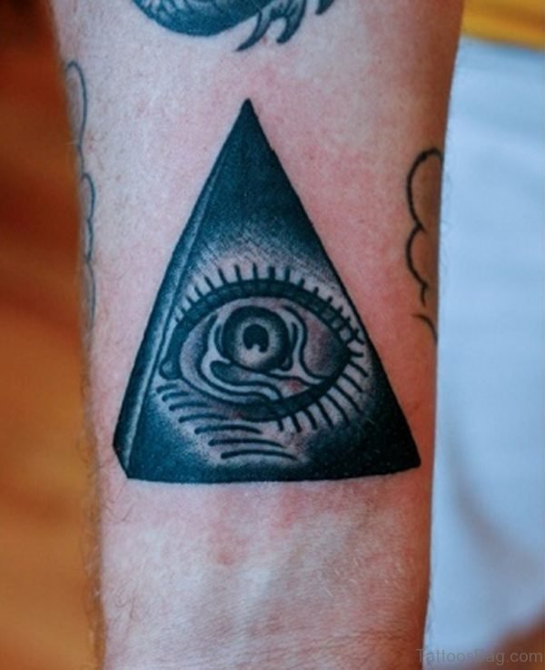 Pyramid Eye Tattoo On Wrist