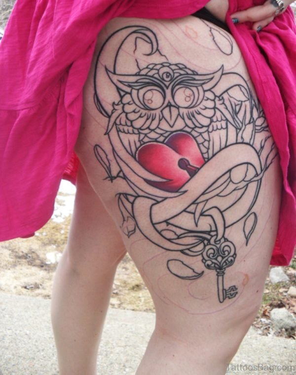 Pretty Owl Tattoo Design