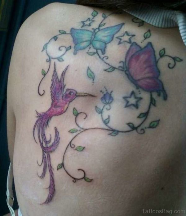 Purple Hummingbird Tattoo