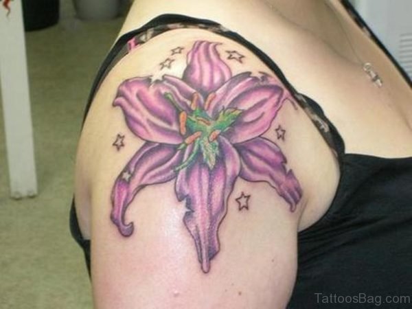 Purple Lily Tattoo